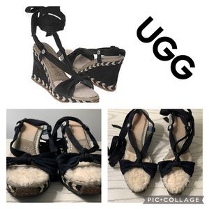 UGG AMELIE ANKLE STRAP WEDGES